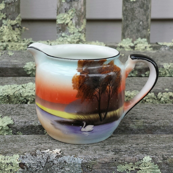 Vintage Japanese Handpainted Swan Creamer